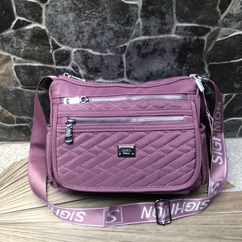 Tas Selempang Model Tutup Bahan Tebal Import sighmon 30009 Ukuran Besar