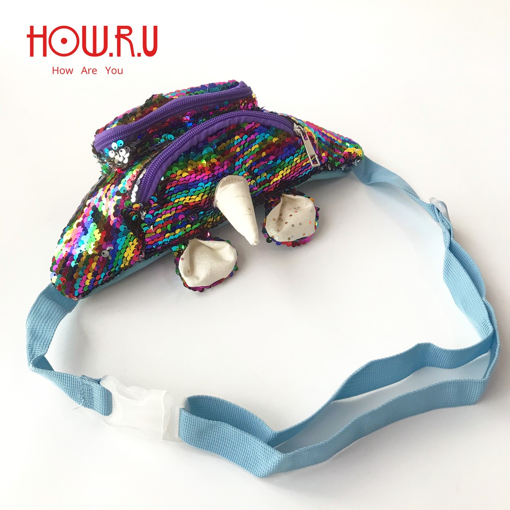 HOW.R.U | Tas Pinggang Sequin Anak / Waist Bag Unicorn 02203