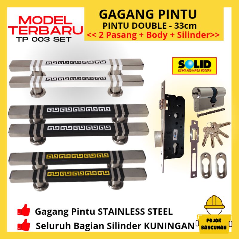 HANDLE KUNCI GAGANG PEGANGAN TARIKAN PINTU RUMAH MINIMALIS SET SOLID BELMONDO 003