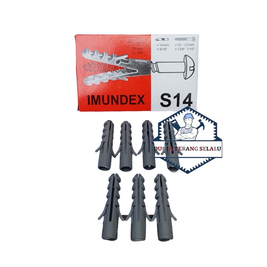 Fisher IMUNDEX S14 Isi 25pcs Fiser Viser Piser Visher Tanam Lubang Dinding 14mm 14 mm