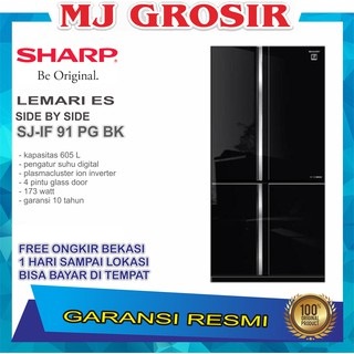 KULKAS SHARP SJ-IF 91 PG BK LEMARI ES 4 PINTU SIDE BY SIDE INVERTER