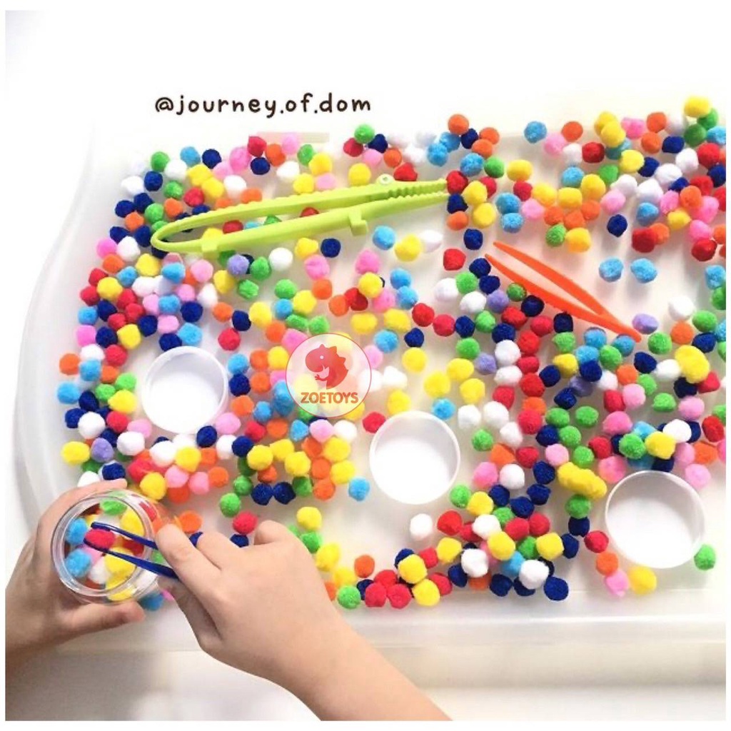 Zoetoys POMPOM | Pastel Activity Cards | pom pom 2 3 cm Kumis | Art Crafts | Bola Bulu Warna sensory toys | Cari Bingkisan Hampers