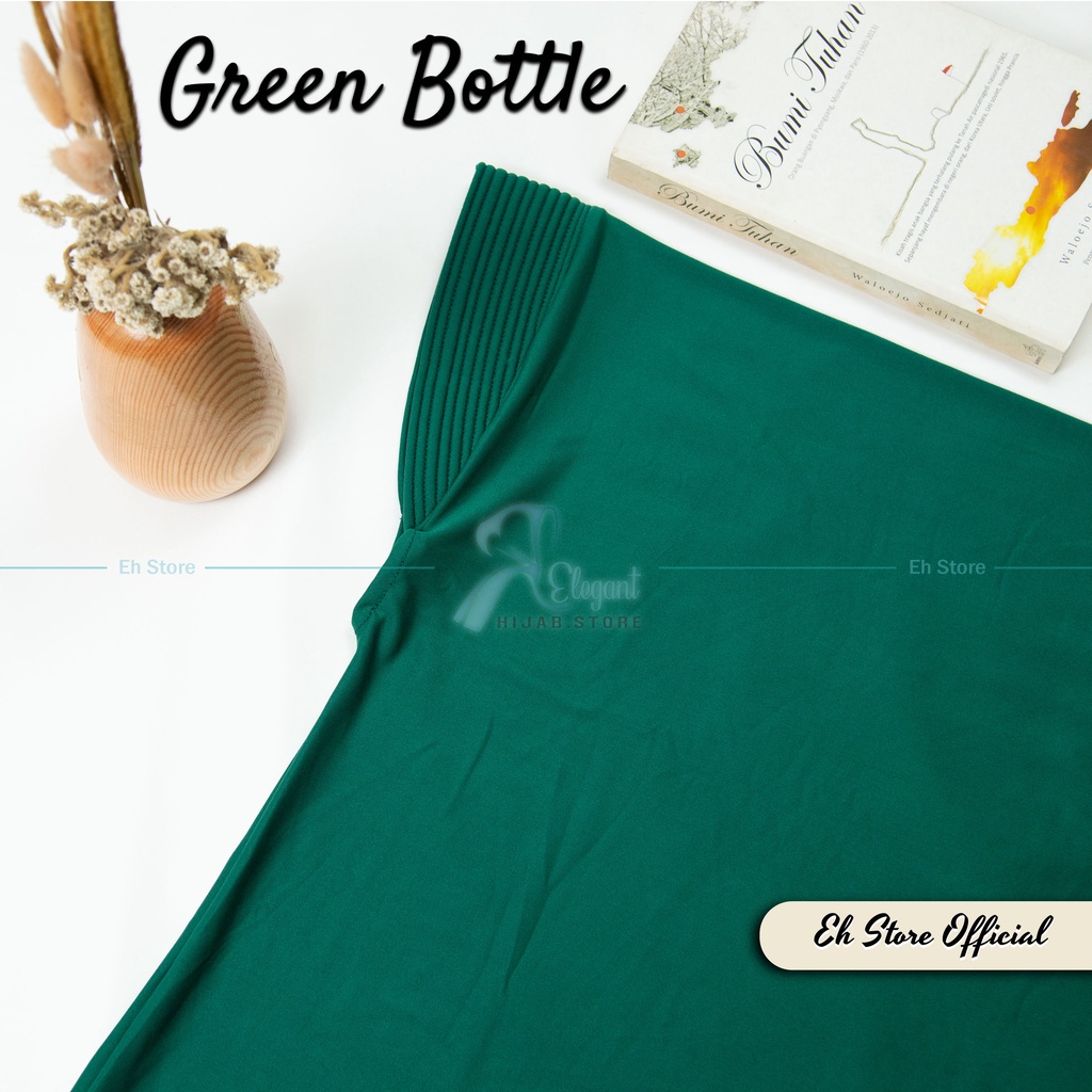 JILBAB BERGO HAMIDAH SPANDEX JERSEY PREMIUM | HIJAB SPORT I JILBAB SPORT I KERUDUNG BERGO I JILBAB INSTAN-Green Bottle