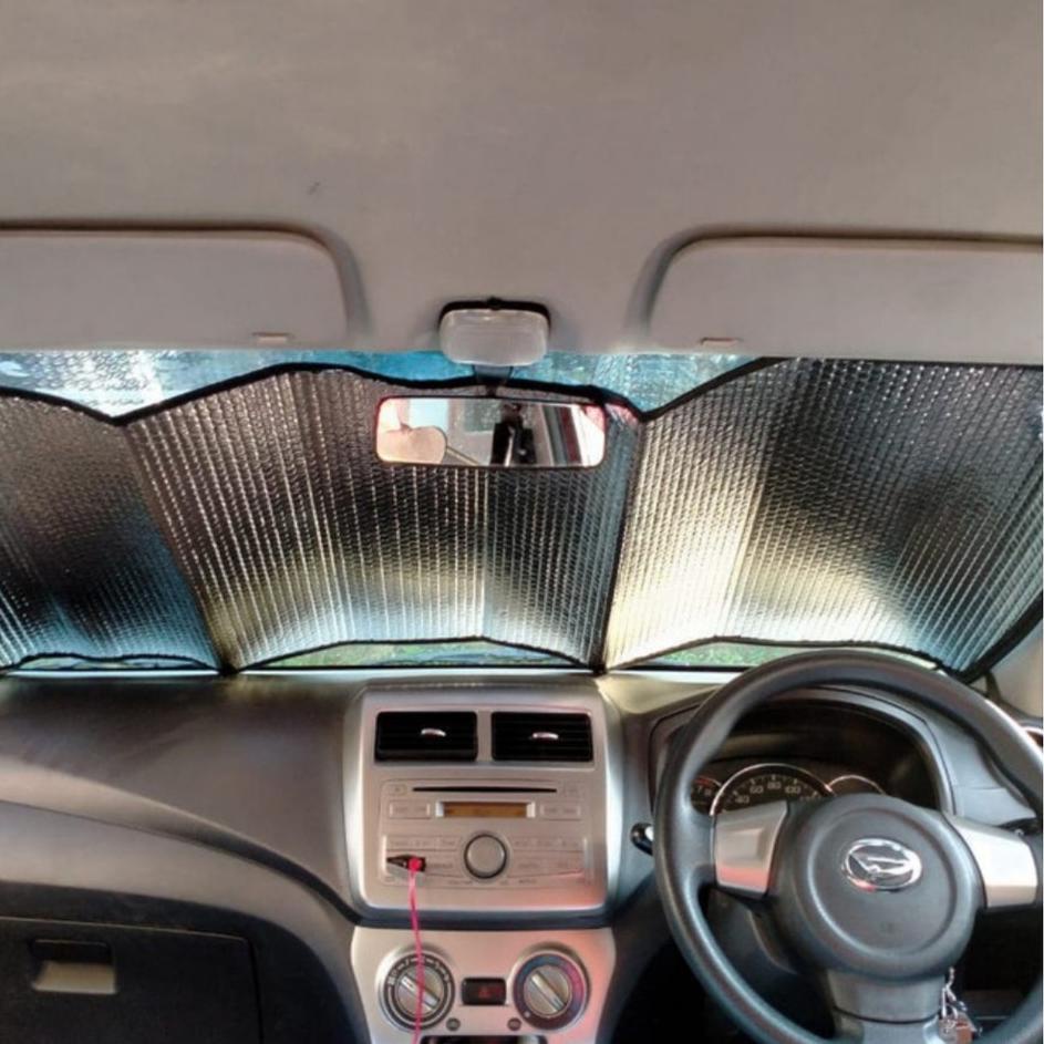 [BISA COD] Pelindung Panas Dashboard Tirai Kaca Depan Penutup Kaca Depan Mobil Tirai  Mobil Sun Shade size 130CM X 60CM