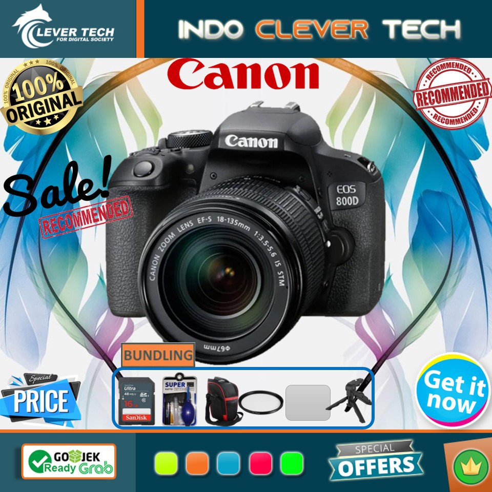 Canon EOS 800D kit 18-55mm IS STM + PAKET SPESIAL