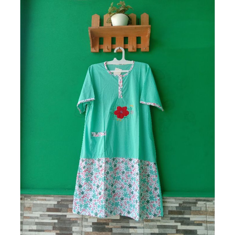 ASLI JUMBO Daster kaos RoyaL Ld125 busui bahan adem nyaman-Hijau