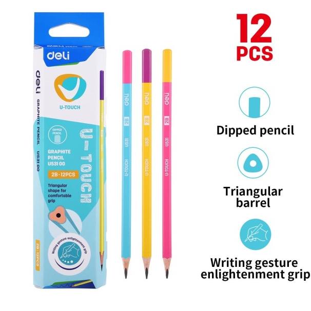 

✪ Deli EU53100 Graphite Pencil 2B / Pensil 2B isi 12 Pcs - 30 pcs ✬