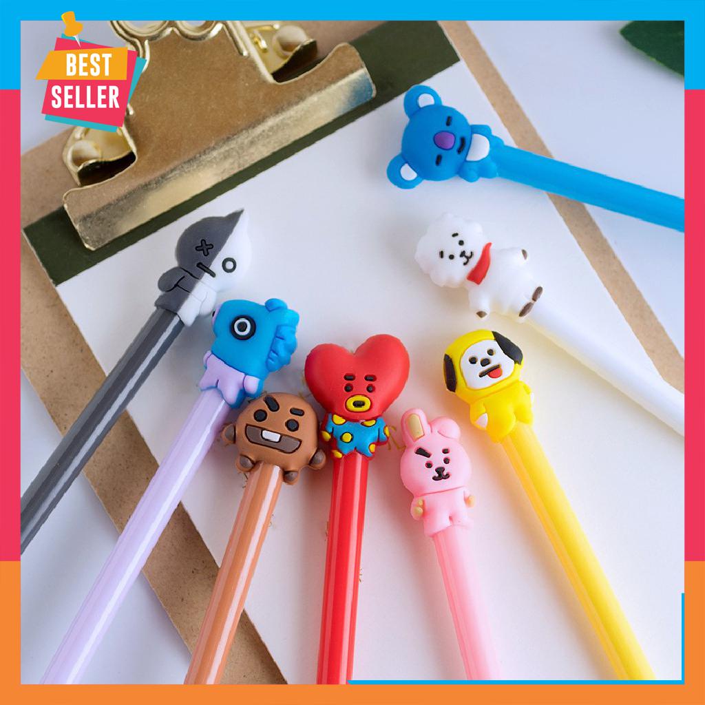 

YM - Pena BTS Bangtan Boys ARMY KPOP Cartoon Black Ink GeL