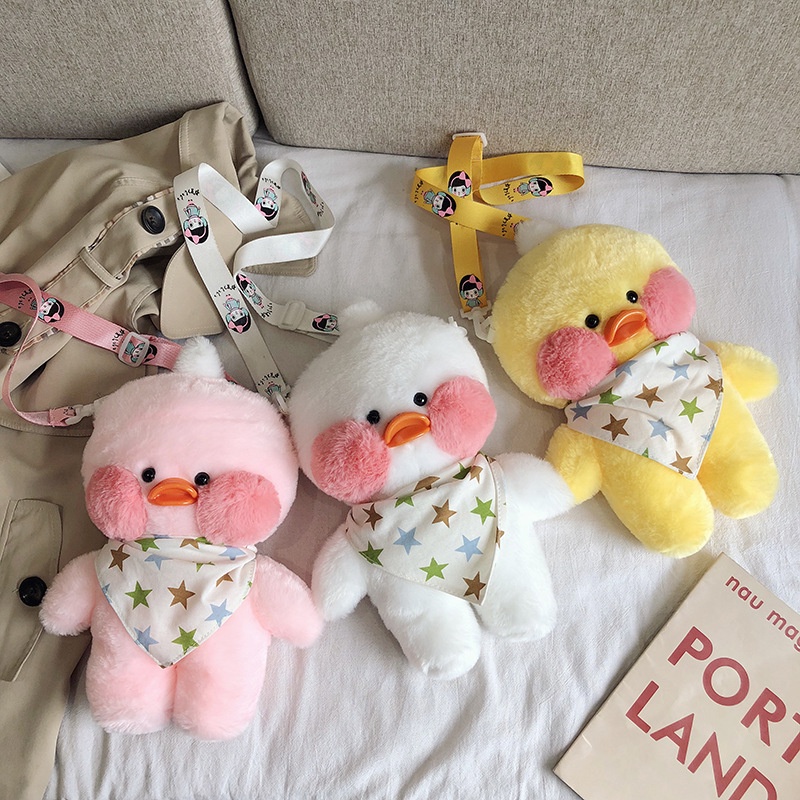 TAS SELEMPANG BEBEK BONEKA BULU Slingbag Duck Fashion Crossbody Korean Style Kapasitas Besar Tas Bebek Bahan Plush Bulu Bentuk Kartun Bebek