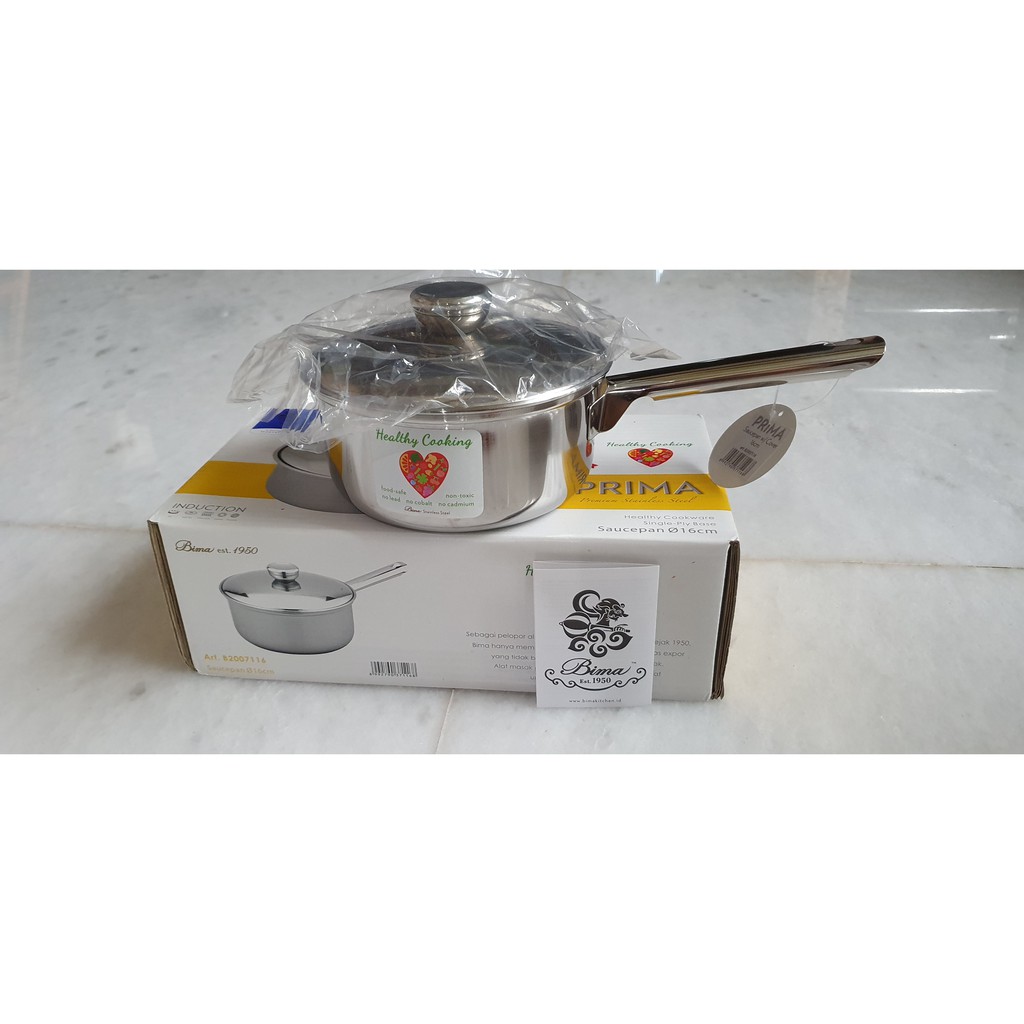 Bima Panci Saus Prima Saucepan Saucepot Inox Premium 16cm B2007116