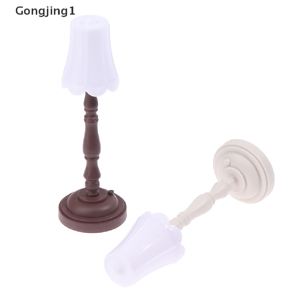 Gongjing1 Mainan Miniatur Lampu Lantai LED Skala 1: 12 Untuk Aksesoris Rumah Boneka