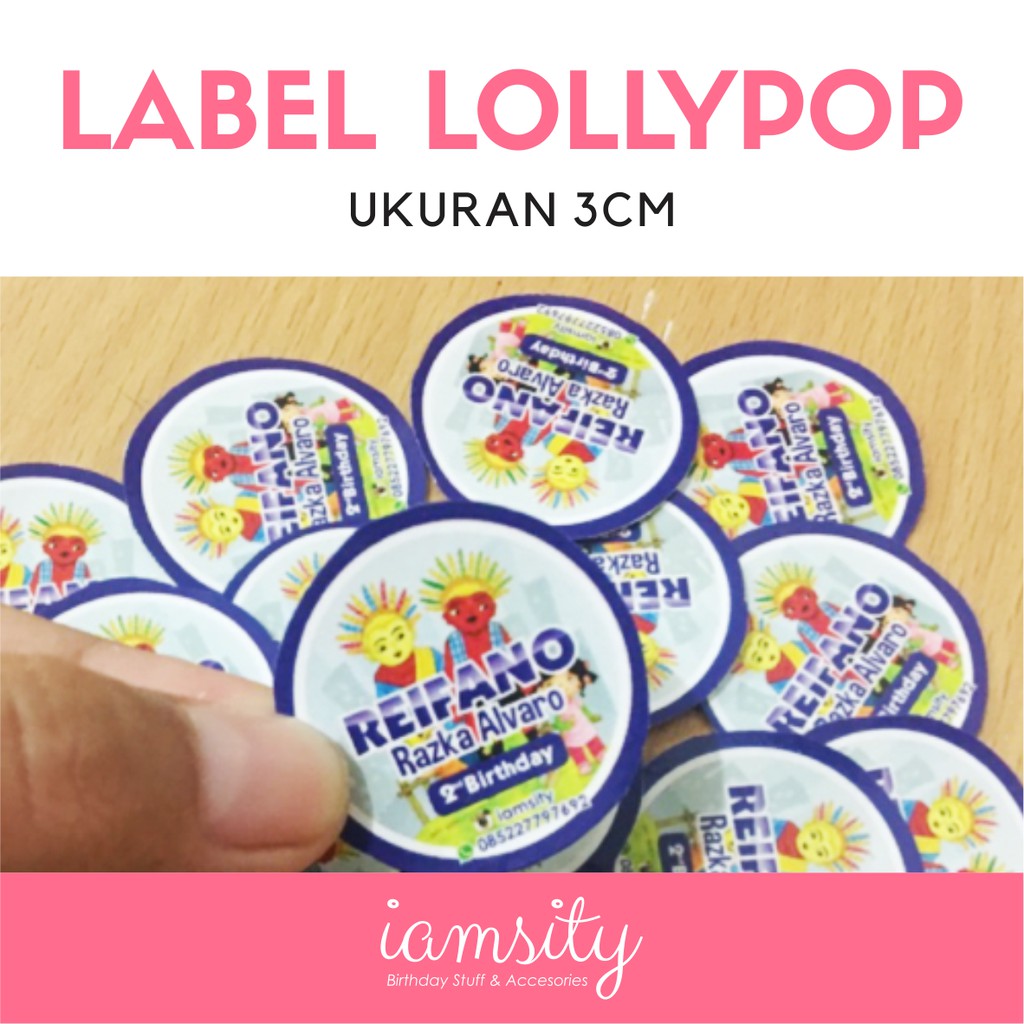 

Label lollypop sticker 3cm