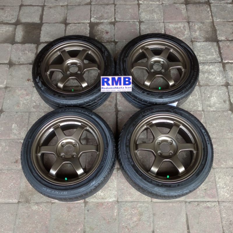 VELG MOBIL SEKEN COPOTAN TE 37 SL RAYS RING 16 + BAN 195 50 R16 COCOK DI JAZZ BRIO YARIS  VIOS