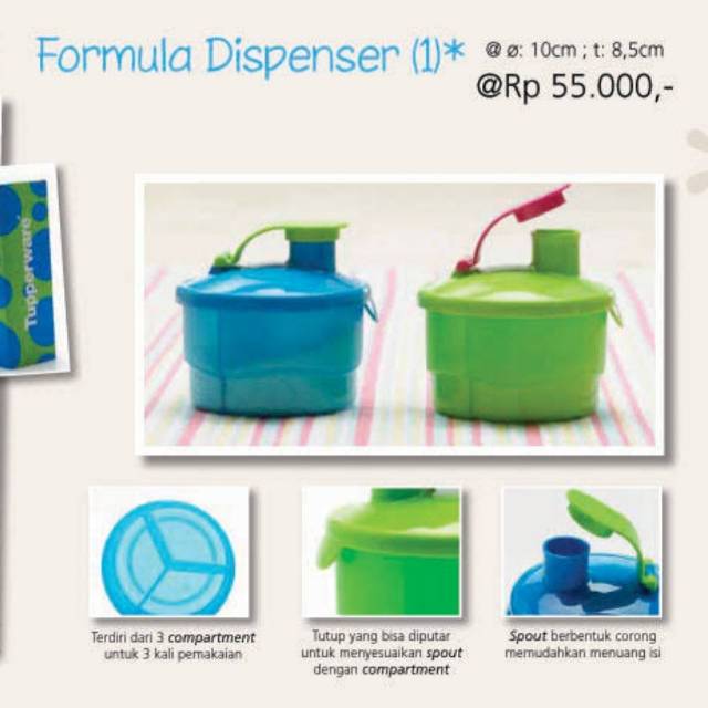 Formula Dispenser Tupperware Tempat Susu Bayi Praktis