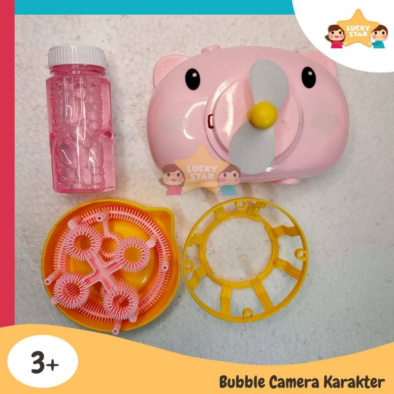 Bubble Gun Camera Karakter Lucu Imut Pig Pistol Sabun Balon
