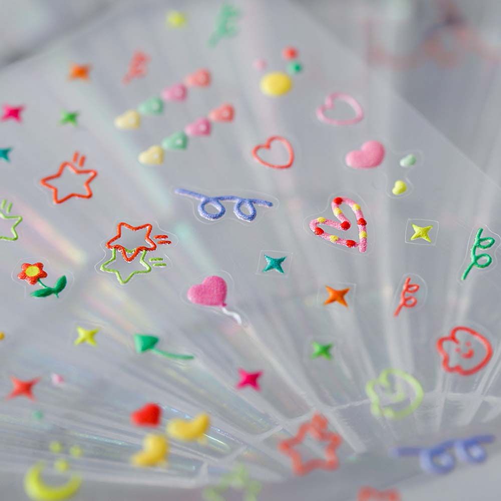 Mxbeauty Stiker Kuku Ultra Tipis Motif Kartun Dinosaurus / Bunga Warna-Warni 5d Untuk Dekorasi Nail Art / Manicure Diy