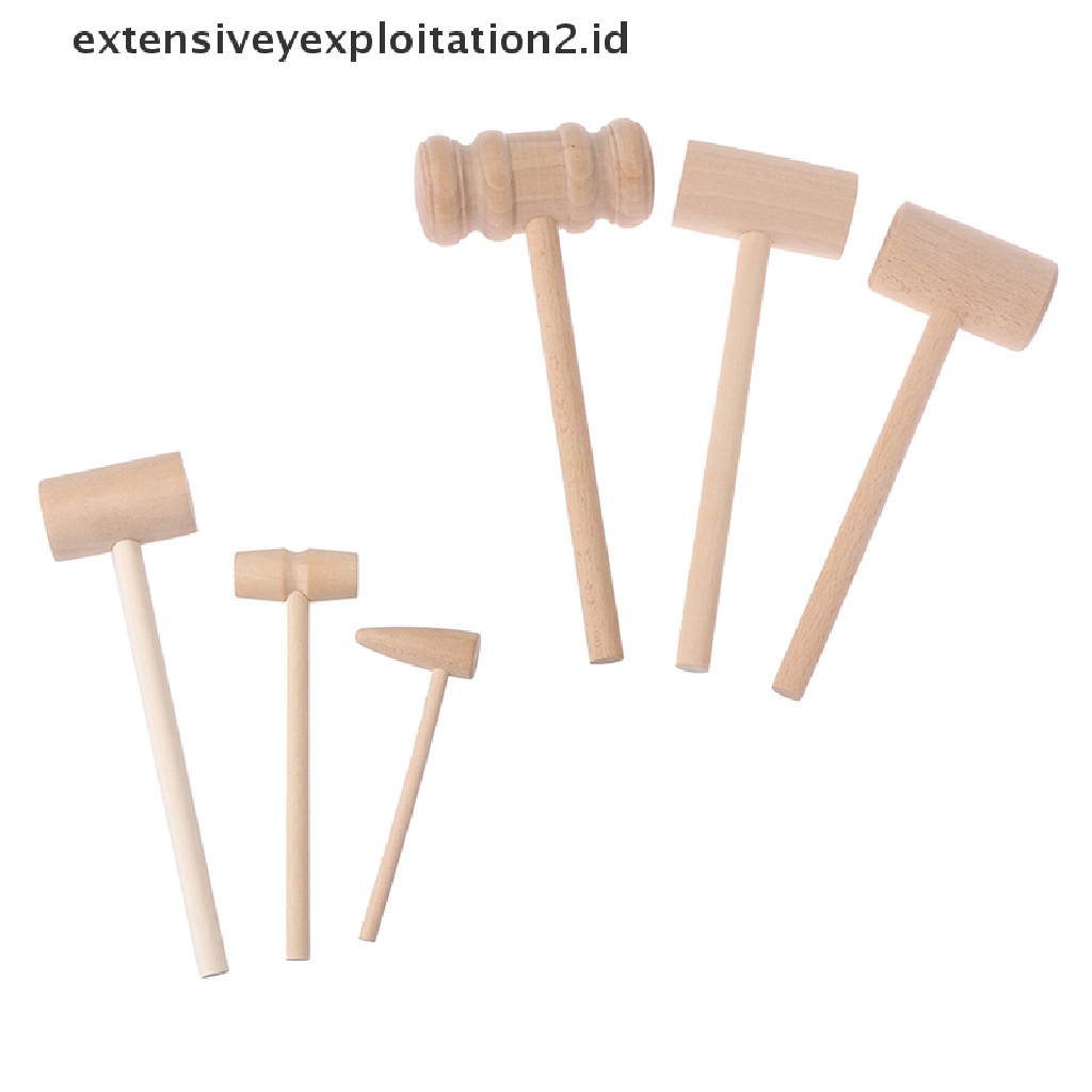 ID 1pc Leather Wooden Hammer Toy Crab Lobster Mallet Beating Gavel for Kid .