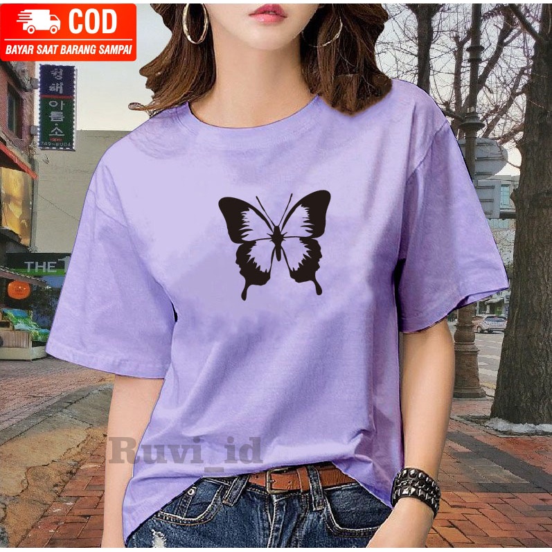 Ruvi_id-KAOS DISTRO / BELI 3 GRATIS HEADSET EXTRA BAS / KAOS KUPU-KUPU / KAOS WANITA / ATASAN WANITA / KAOS OBLONG / KAOS TERLARIS / KAOS REMAJA BAJU WANITA DEWASA / KAOS WANITA KEKINIAN / KAOS WANITA OOTD / KAOS WANITA OVERSIZE / KAOS MURAH