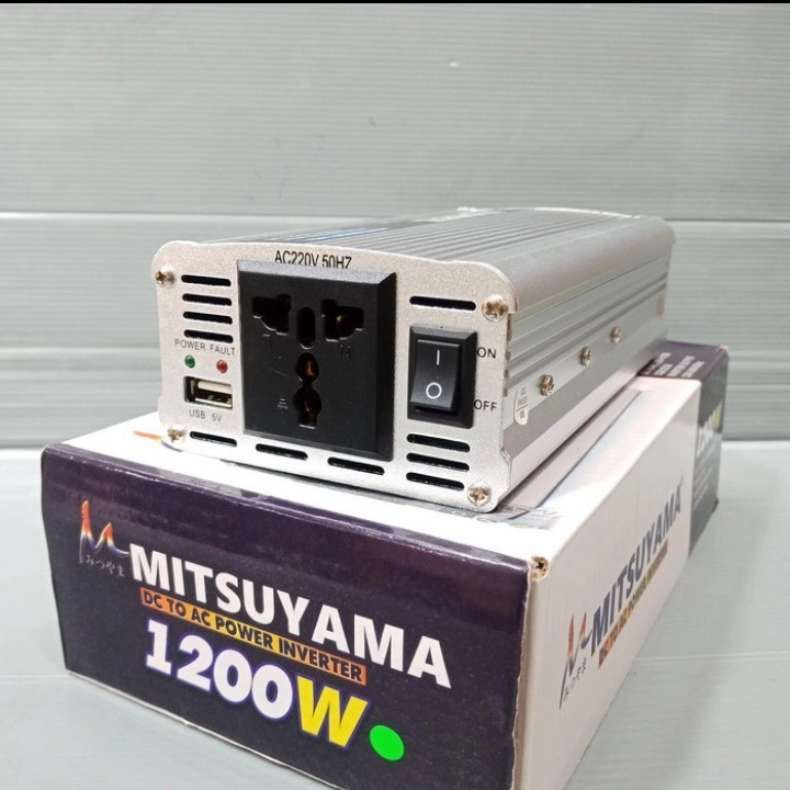 COD Power Inverter 1200 Watt DC to AC Mitsuyama MS-INV1200W