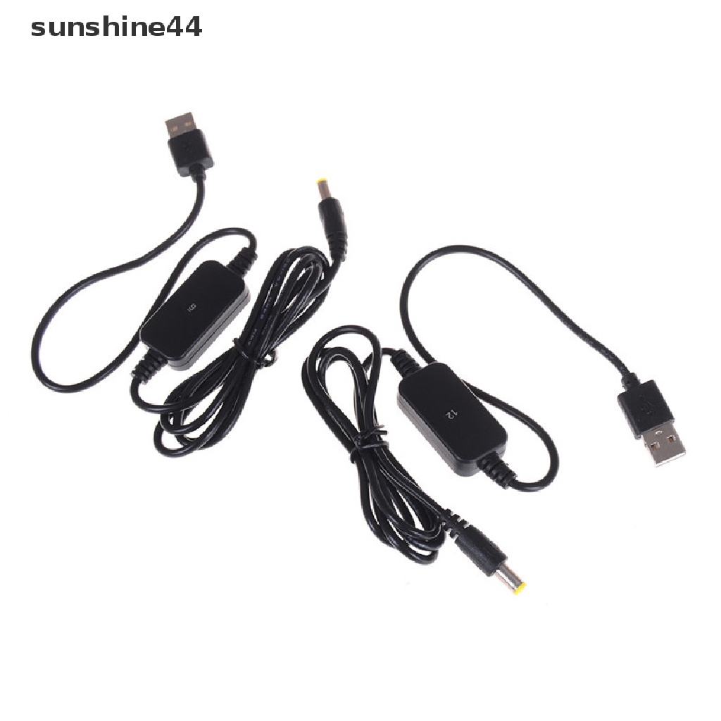 Sunshine Kabel Konverter DC-DC USB 5V Ke 9V / 12V Jack 5.5x2.1mm