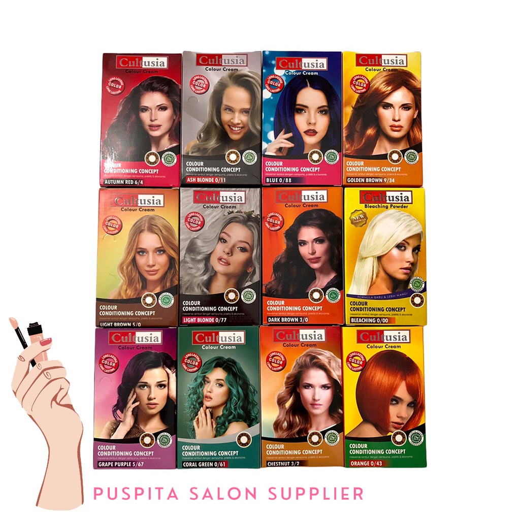 Cat Rambut Cultusia / Cultusia hair color Colour cream / pewarna cat rambut AMMONIA FREE