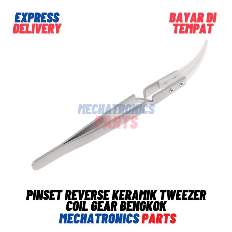 Pinset Reverse Keramik Tweezer Coil Gear Bengkok