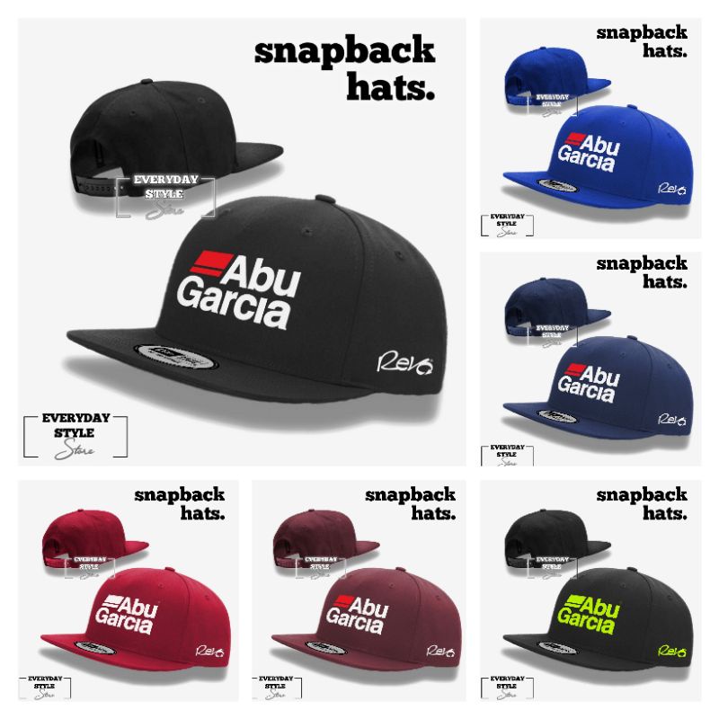 Topi Abu Garcia Snapback / Topi Mancing Abu Garcia Revo