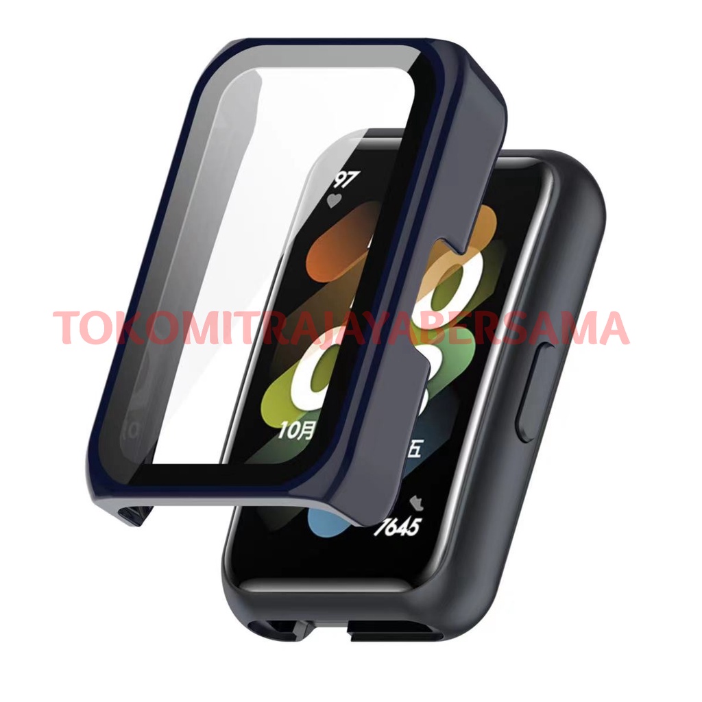 BUMPER TEMPERED GLASS PELINGDUNG JAM LAYAR JAM HUAWEI HONOR BAND 7 HIGH QUALITY FULL COVER