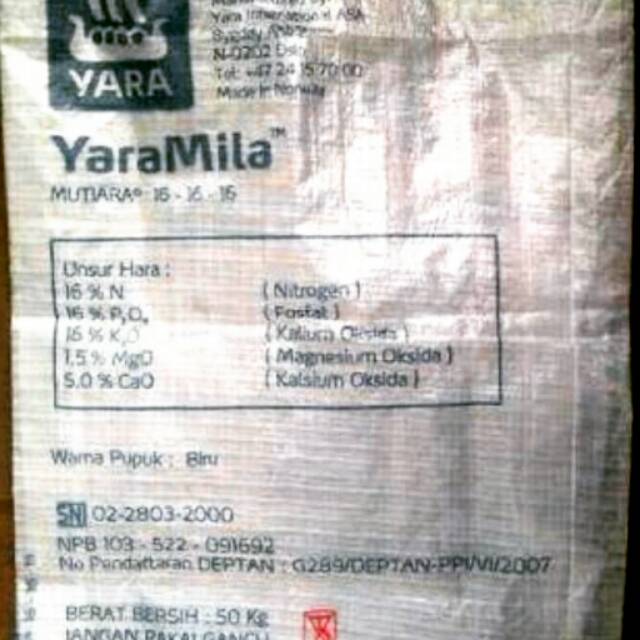 Pupuk NPK Mutiara Yaramila Yara Mila Curah