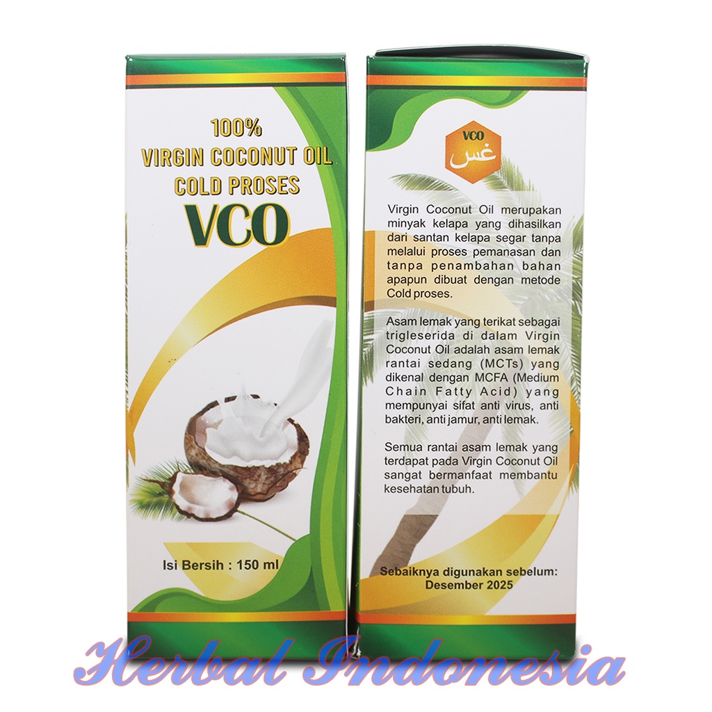 VCO (Virgin Coconut Oil ) COLD PROSES 150ml  |  Minyak Kelapa Murni