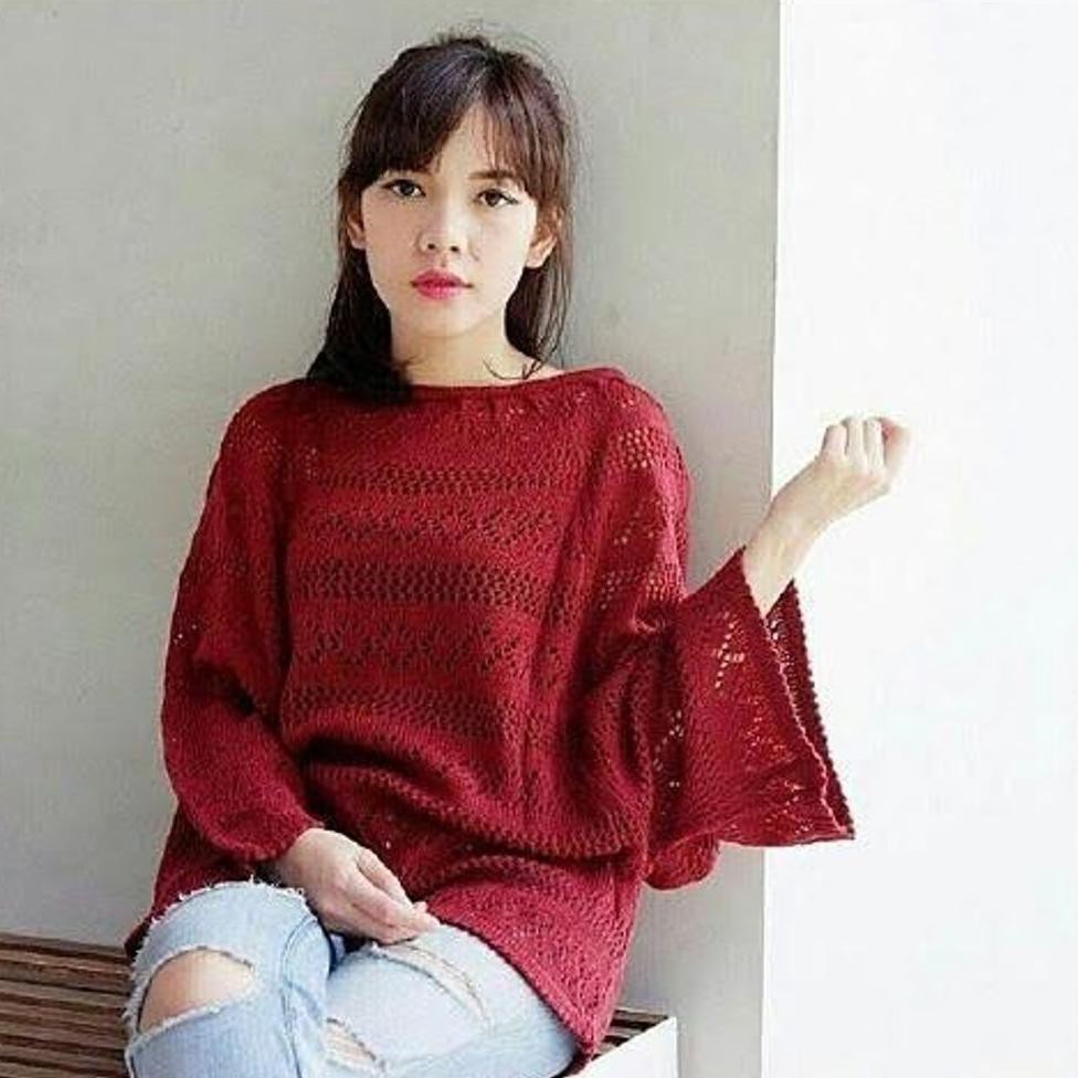 HARGA PROMO CROP JARING - sweater crop jaring - sweater rajut - baju rajut - grosir baju rajut -