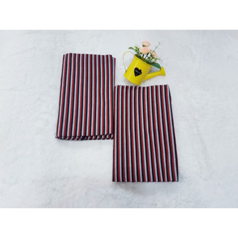 kebaya wanita Kain batik lurik tenun warna maroon hitam abu garis kecil