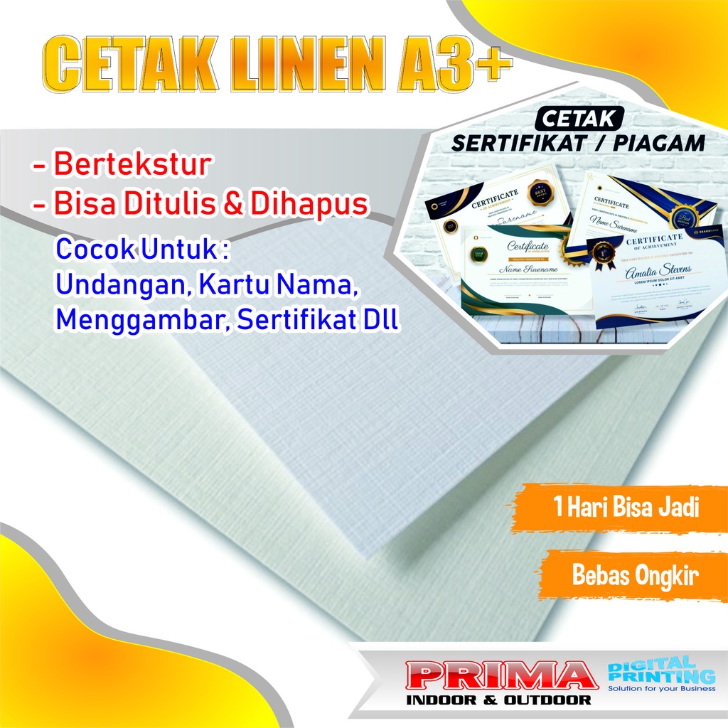 

WOWPRIMA.ID | Cetak Print Kertas Linen A3+