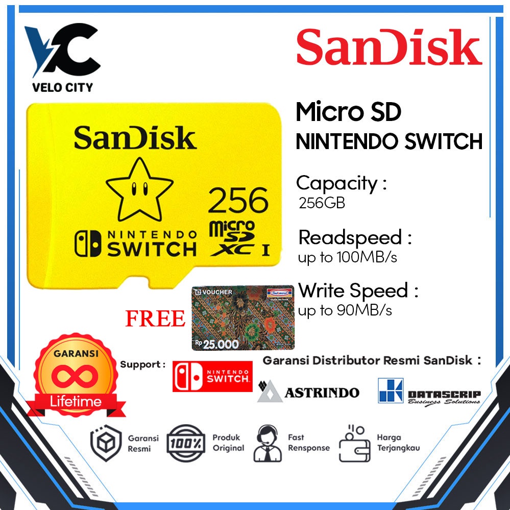 Micro SD SanDisk MicroSDXC U3 4K Ultra HD Licensed Memory Cards For Nintendo Switch 256GB Original