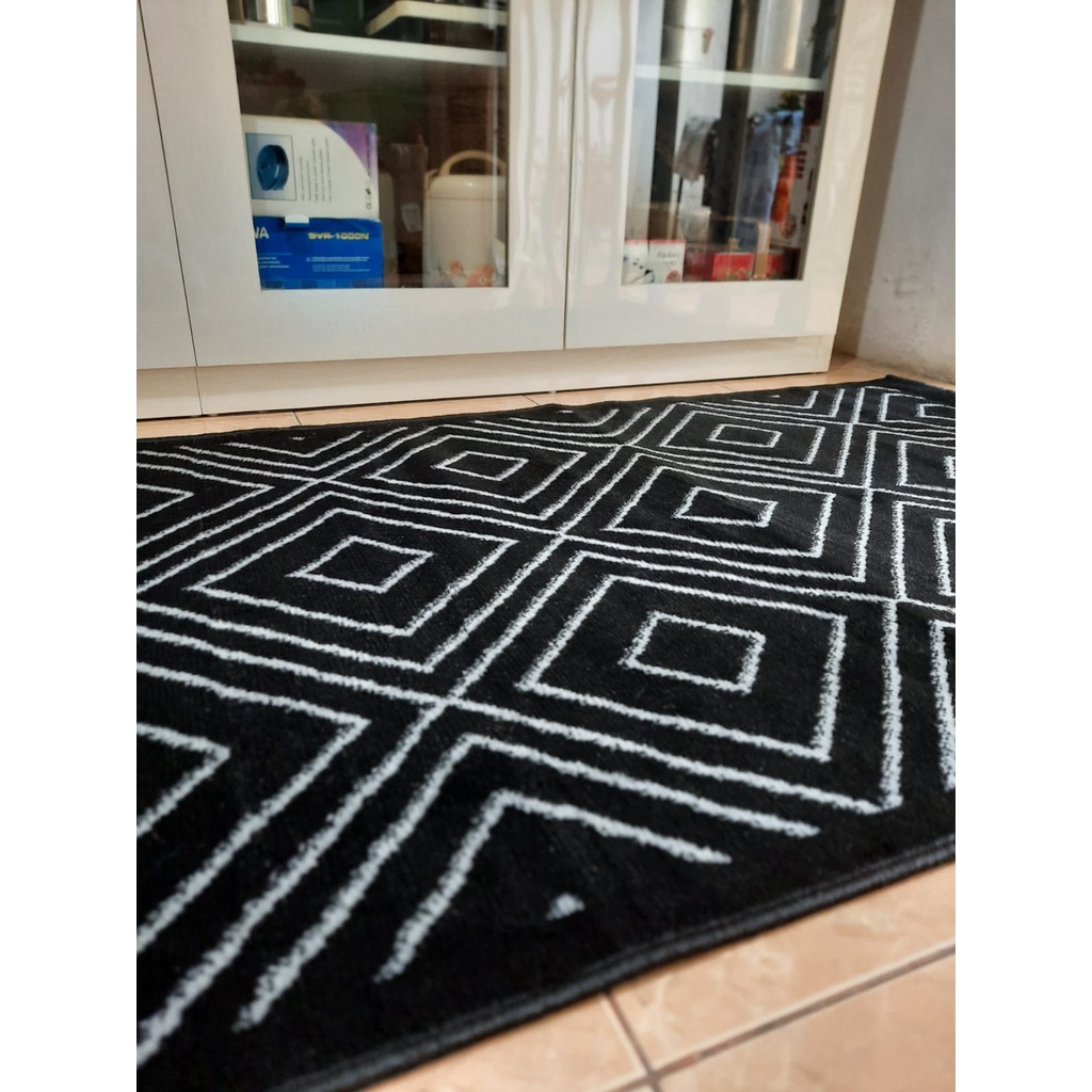 MAROC Karpet Lantai 100x150 Midnight Monokrom - MIDNIGHT 03-2