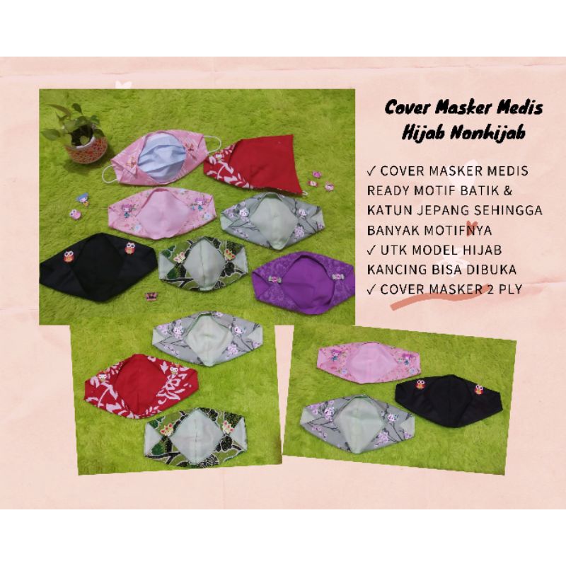 COVER MASKER KAIN HIJAB NONHIJAB | COVER MASKER KAIN MEDIS EARLOOP HEADLOOP | MASK COVER KANCING