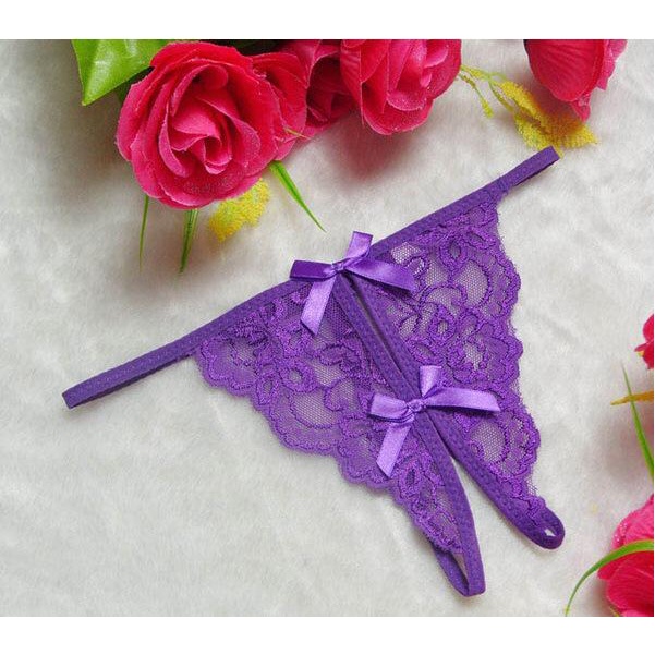 Nicebra G-String Wanita Lace Transparan Open Celana Dalam Panties Import 3040