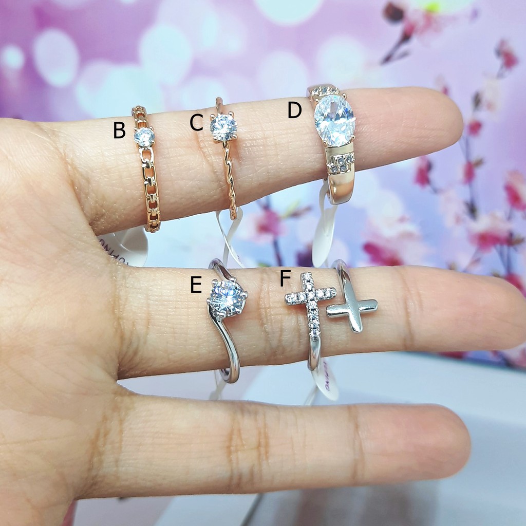 Cincin Xuping Asli Premium Solitaire Kelopak Bunga Bawah Putar Lapis Emas - BR443