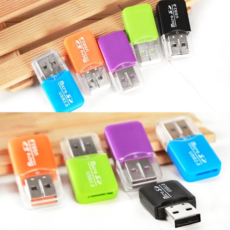 Portable Mini Card Reader USB 2.0 Micro SD Memory Card Reader Adapter Flash Drive