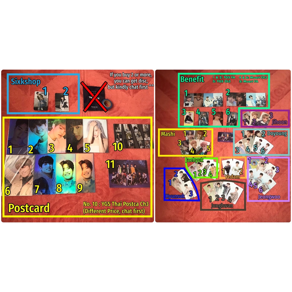 Treasure Photocard Postcard Benefits PC YGS Muart 1st ed AR Ch1 Ch2 Ch3 FA