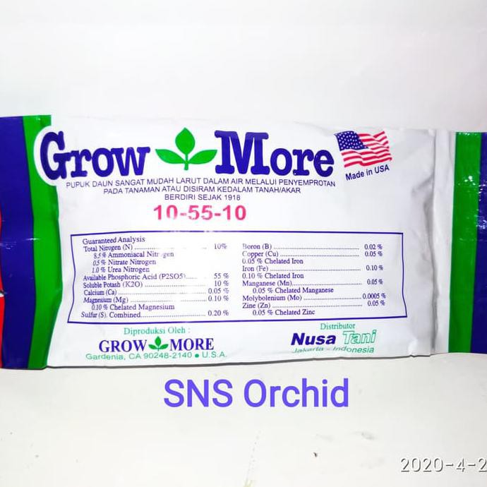 Ready Oke] Growmore Grow More Merah Pupuk Daun Bunga Anggrek Pembungaan 100 Gr