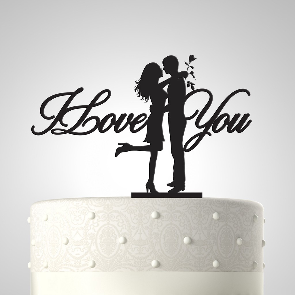

I Love You Acrylic Cake Topper