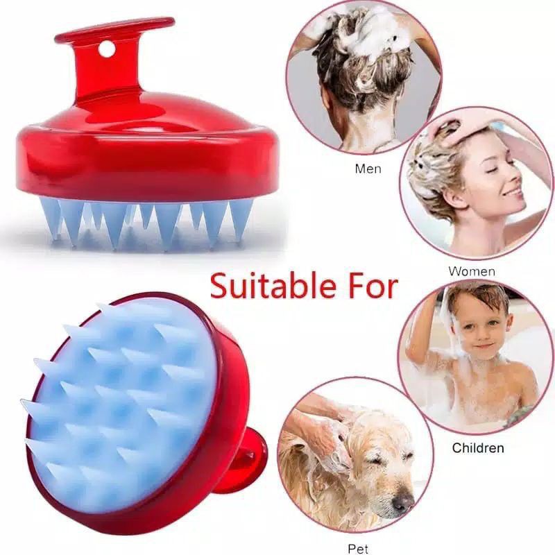 SIKAT KERAMAS SILIKON SISIR SILICON PIJAT KEPALA KERAMAS ANTI KUTU KETOMBE SCALP MASSAGE BRUSH