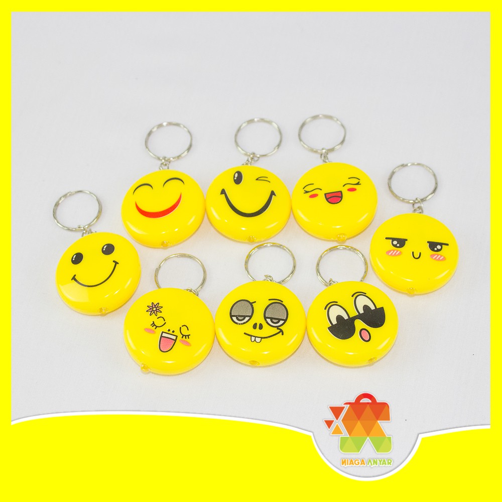 Na Gantungan Kunci Emoji Led Led Emoticon Key Chain Shopee