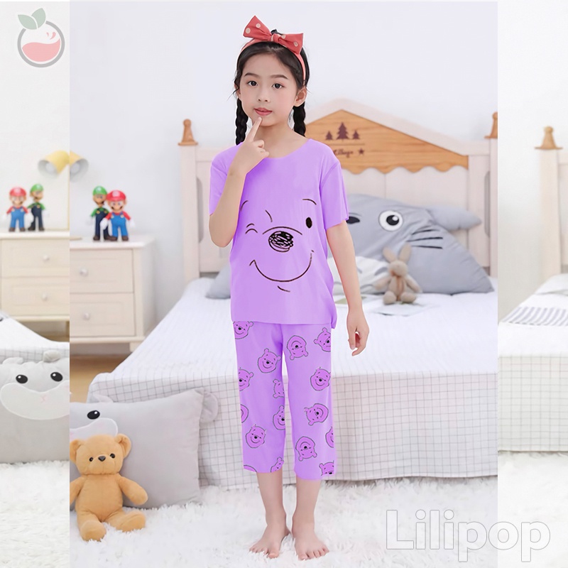 Baju Tidur Anak 3/4 Perempuan dan Laki Usia 1 - 7 Tahun Stelan Celana