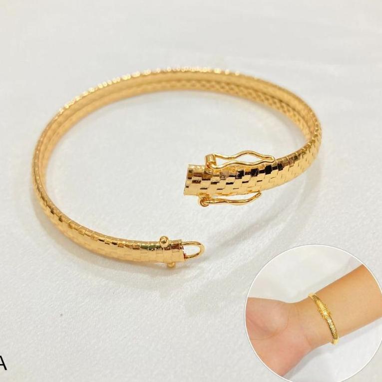 gelang tangan kolong 2pcs gelang keroncong kolong isi 2 perhiasan wanita titanium gold –GA.10Jn22p