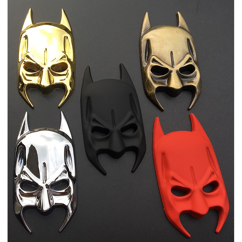 1Pc Stiker Emblem Motif Batman 3D Bahan Metal untuk Mobil