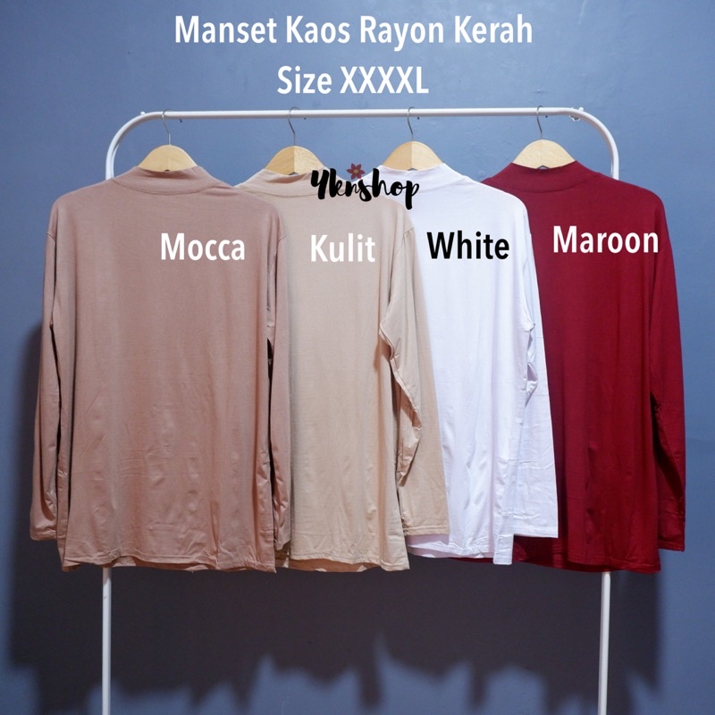 Manset Kaos Wanita bahan Rayon Kerah Size Jumbo XXXXL