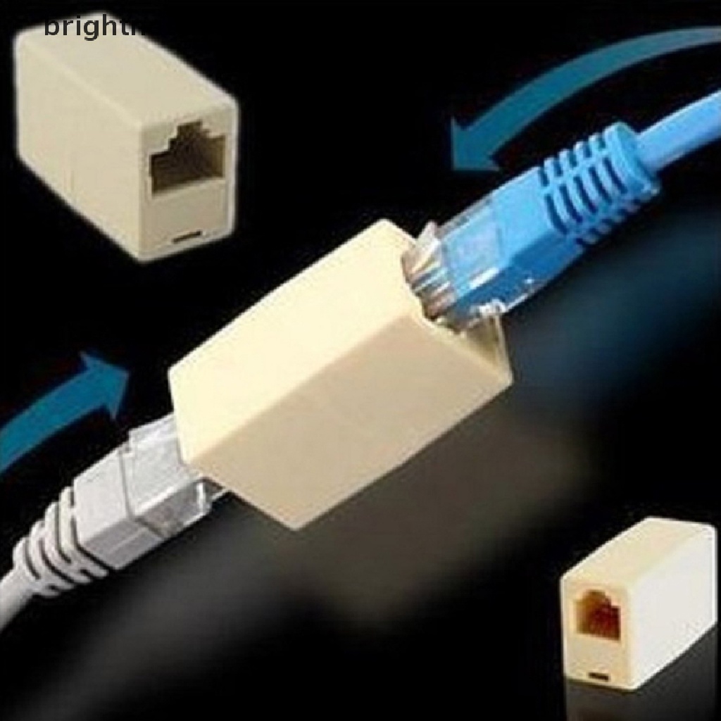 10pcs Konektor Kabel Jaringan Ethernet Lan Rj45 Female Ke Female