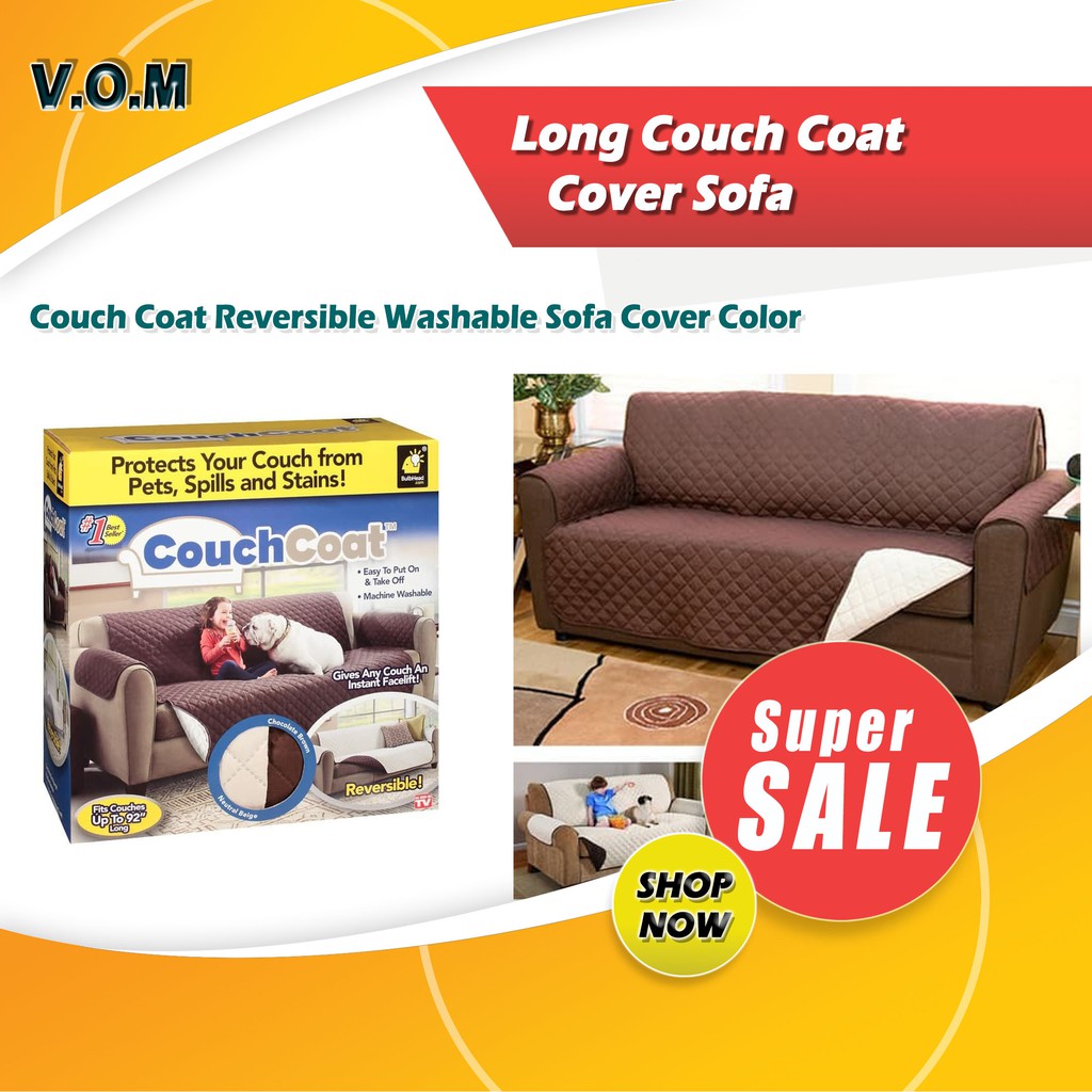 VOM 0415 Long Couch Coat Reversible Washable Cover Sofa